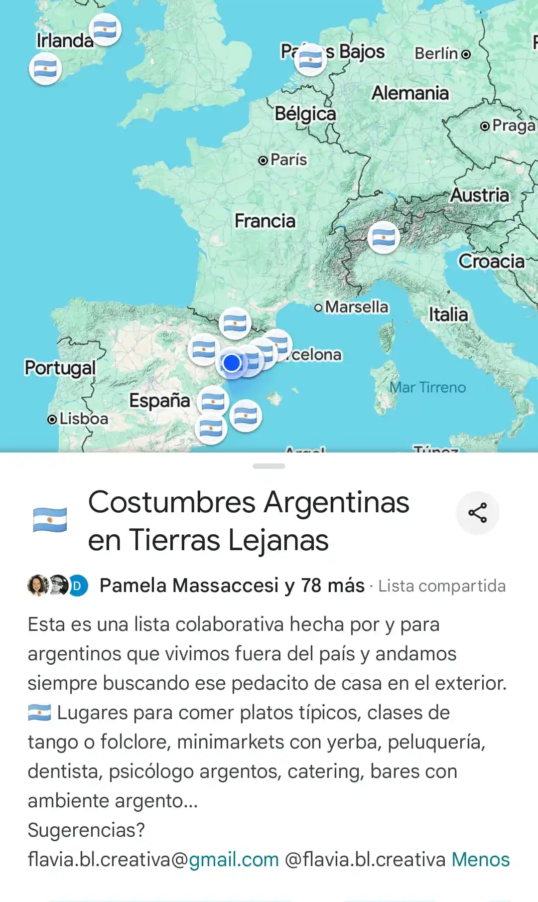 Mapa colaborativo mundial de productos y servicios argentinos.